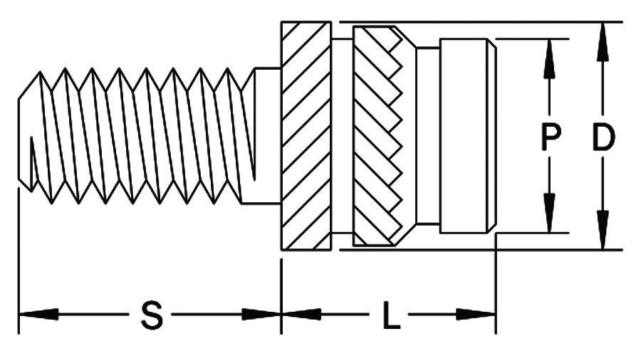 SHZS Insertos con tachuelas de orificio recto