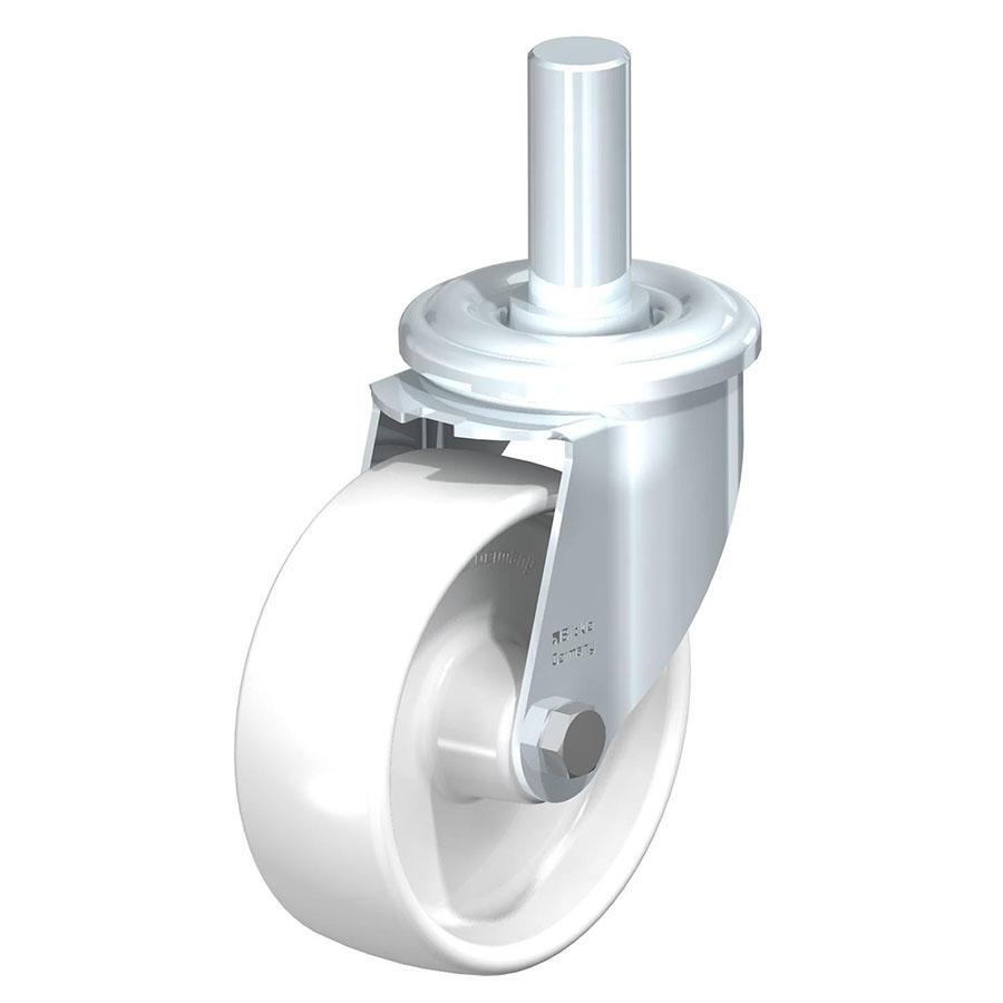 LEZ - Rueda giratoria de acero prensado con vástago