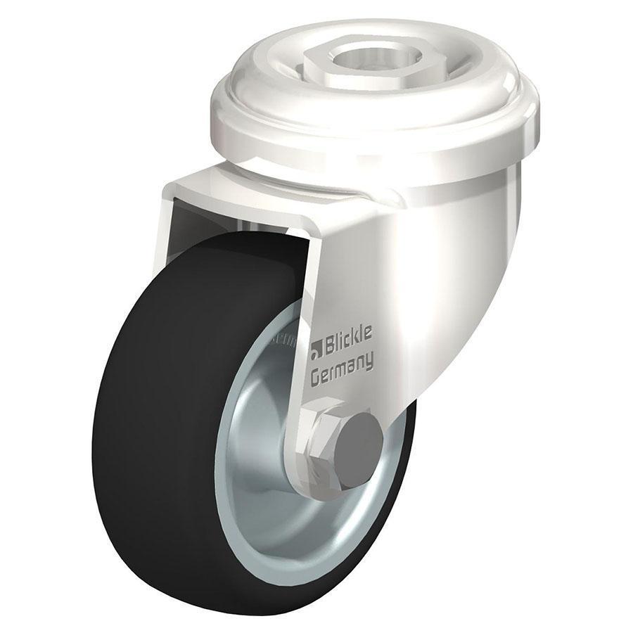 LRXA - Rueda giratoria de acero inoxidable para trabajos livianos con orificio para perno