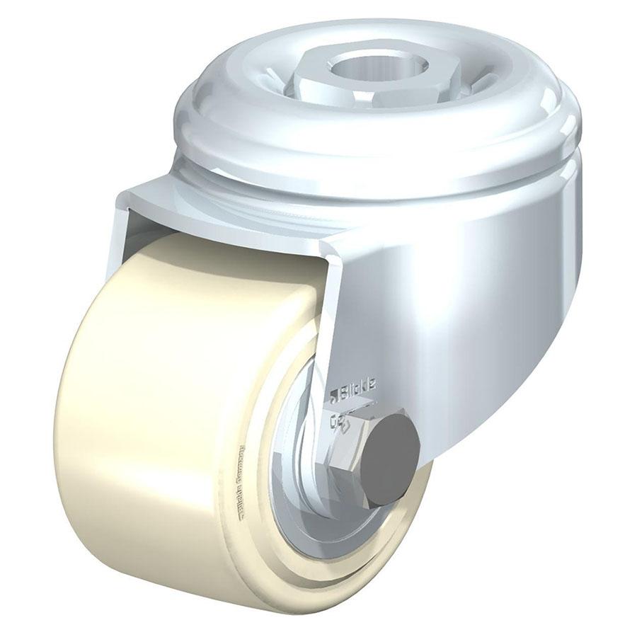 LKRA - Rueda giratoria compacta de acero prensado con orificio para perno