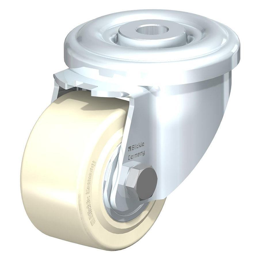 LR - Rueda giratoria compacta de acero prensado con orificio para perno