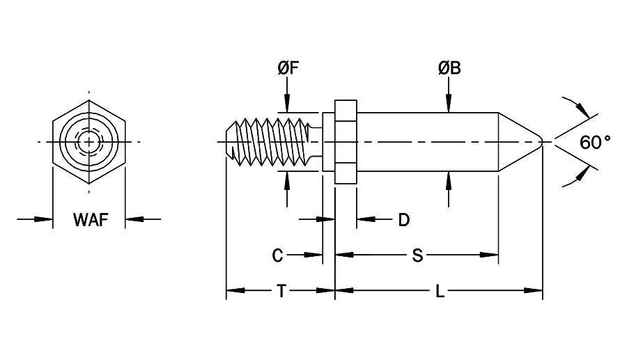 GM Pasadores guía de rosca macho