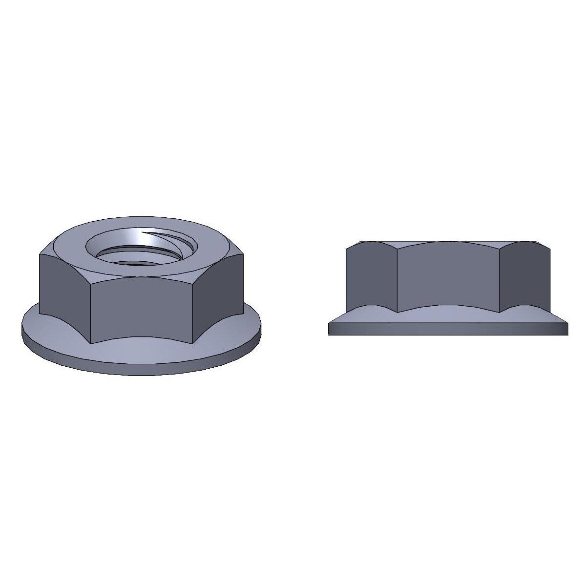 Porcas de flange sextavadas