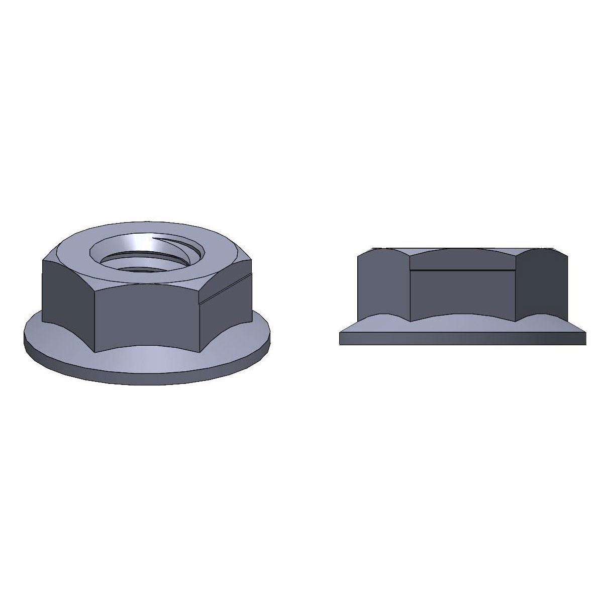 Porcas de fixação laterais de flange
