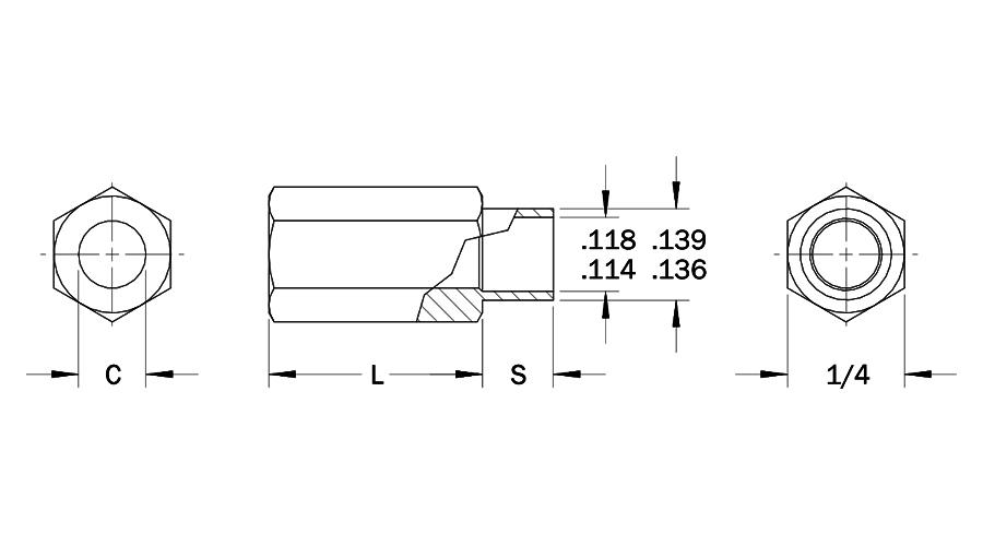HSSP Espaçadores sextavados