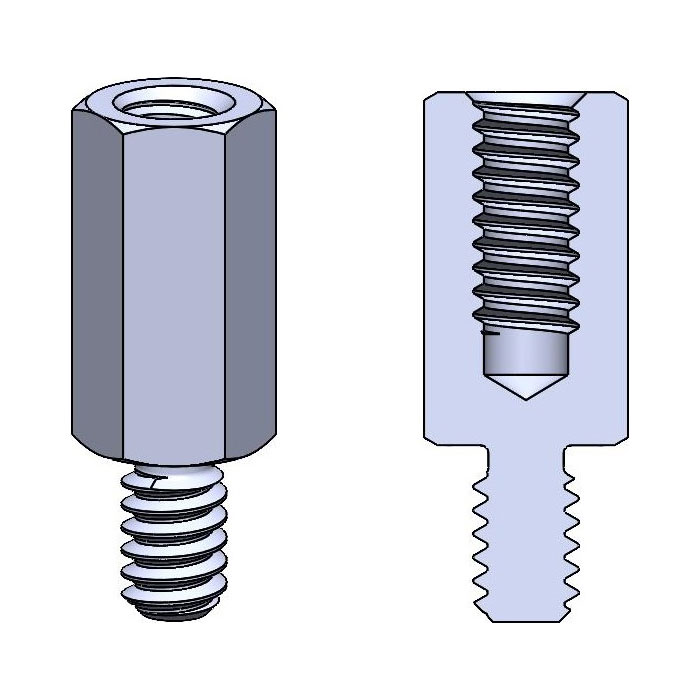 HMF Separadores hexagonales macho-hembra