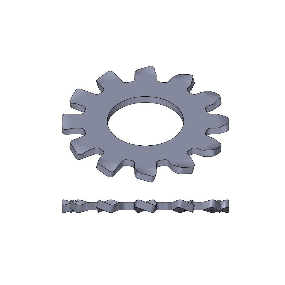 Arruelas de pressão dente externo